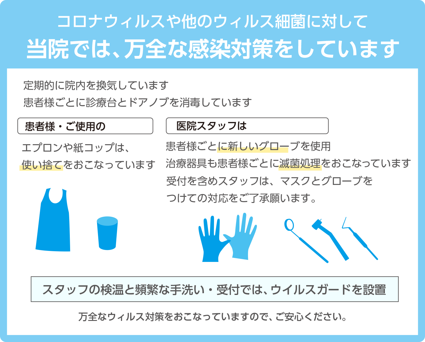 感染症対策　住之江区浜口の歯医者